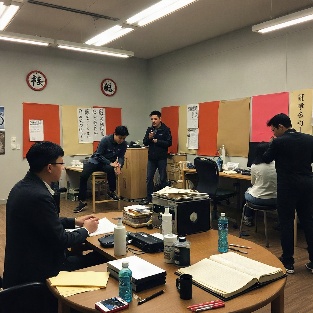 免费短剧 2019 年第一间剪辑室的工作场景